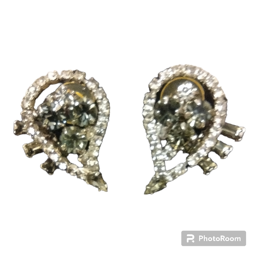 Rare Vtg. Rhinestone Earrings
